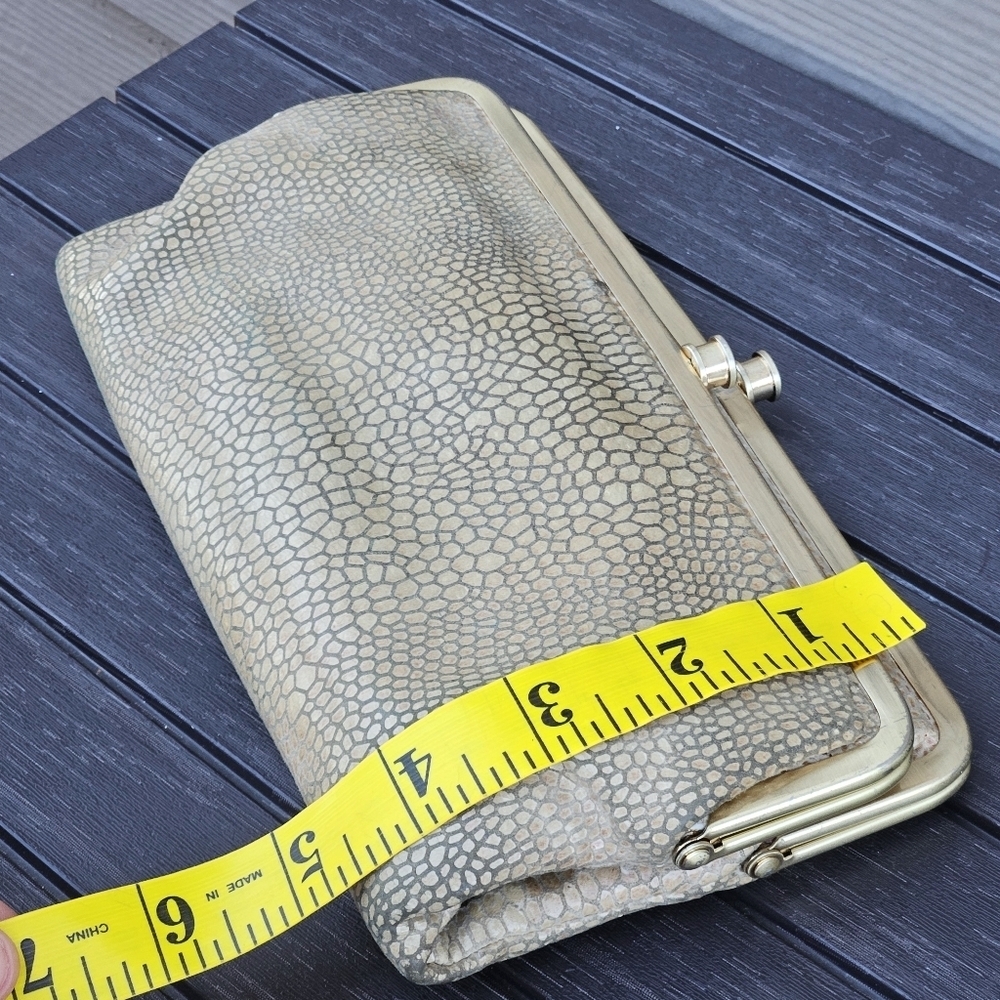 HOBO International Lauren Clutch Wallet Exotic Snakeskin Gold Organizer Bag - Picture 16 of 16